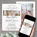 4 Photo Couples Bridal Shower Chic Modern Script