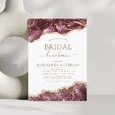 Agate Burgundy Bridal Shower Luncheon Gold Invitat