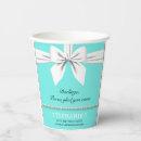 Aqua Elegant Fancy Tiffany Birthday Tableware Paper Cups