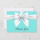 Aqua Elegant Tiffany Pearls Fancy Party Stationery Thank You