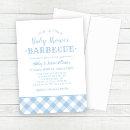 Baby Shower BBQ Pale Blue Gingham Plaid