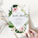 Beach tropical palm leaves frame bridal shower