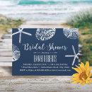 Beach Wedding Bridal Shower Navy Blue Seashells