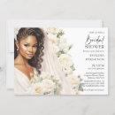 Beautiful African American Bride white roses boho