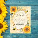 Bee Bridal shower sunflowers greenery bride to bee Invitation Post