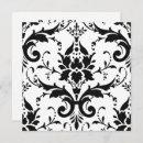 Black Damask & White Background Bridal Shower Inv