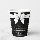 Black Elegant Fancy Tiffany Birthday Tableware Paper Cups