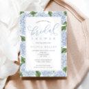 Blue Hydrangea Flowers Calligraphy Bridal Shower