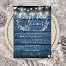 Blue Rustic Wood String Lights Couples Shower