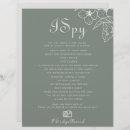 Boho Green Destination Floral I Spy Wedding Game