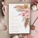 Boho Pampas Dusty Pink Bridal Shower Rose Gold Foil