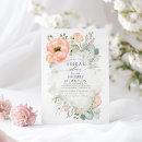 Boho Peach Flowers Elegant Garden Bridal Shower