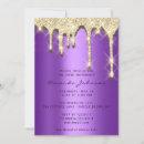 Bridal Shower Birthday 16th Gold 3D Purple