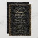 Bridal Shower - Black Damask and Gold Confetti