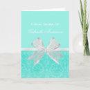 Bridal Shower Chic Aqua Damask Girly White Bow