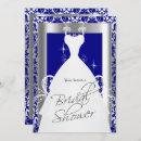 Bridal Shower in Royal Blue Damask and Silver