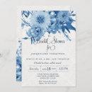 Bridal Shower Navy Blue White Chintz Damask Floral