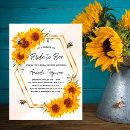 Bridal shower sunflowers bee geometric invitation post