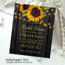 Budget sunflowers wood bridal shower  flyer