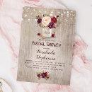 Burgundy Red Floral Mason Jar Rustic Bridal Shower