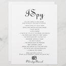 Calligraphy Classic Minimalist I Spy Wedding Game