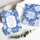 Chic Delft Blue Chinoiserie Floral Bridal Shower