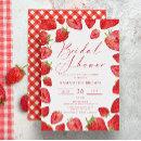 Chic Modern Red Strawberry Summer Bridal Shower