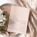 Chic rose gold blush casual script bridal shower foil