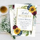 Chic Sunflower Floral Gold Glitter Bridal Shower