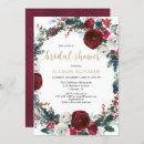 Christmas bridal shower burgundy gold elegant