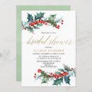 Christmas red green gold elegant bridal shower