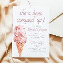 CLARA Retro Ice Cream Blush Pink Bridal Shower Inv