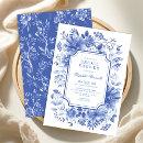 Classy Blue White Floral Chinoiserie Bridal Shower