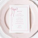 Coquette Pink Bow Bridal Shower Menu