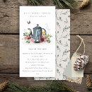 Cute Leaf Rose Floral Teapot Bridal Shower Invite