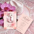 Cute Pink Floral Cowgirl Hat & Boots Bridal Shower