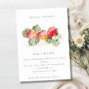 Cute Red Strawberry Leafy Foliage Bridal Shower