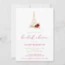 Dark Red & Gold Floral Eiffel Tower Bridal Shower