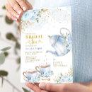 Dusty Blue Gold Floral Bridal Shower Tea Party