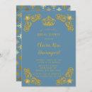 Dusty Blue & Gold Royal Crown Damask Bridal Shower