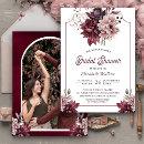 Dusty Pink Burgundy Floral Photo Bridal Shower