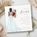 Elegant Aqua Wedding Gown Bridal Shower Invite