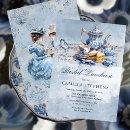 Elegant Blue Floral Tea Set Bridal Luncheon Tea