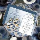 Elegant Blue Floral Tea Set Bridal Shower Tea