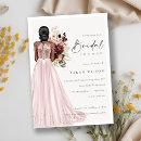 Elegant Blush Wedding Gown Bridal Shower Invite