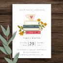 Elegant Dusky Stacked Books Floral Bridal Shower