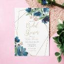 Elegant dusty blue gold Floral Bridal Shower