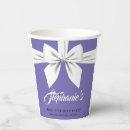 Elegant Fancy Tiffany Birthday Tableware Purple Paper Cups