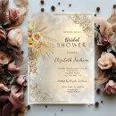 Elegant Gold Frame Boho Flowers Bridal Shower