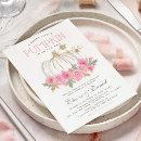 Elegant Pink & Gold Couples Pumpkin Baby Shower